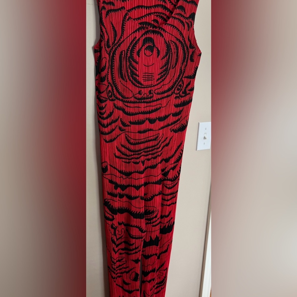 PLEATS PLEASE Red And Black Jumpsuit Size Medium